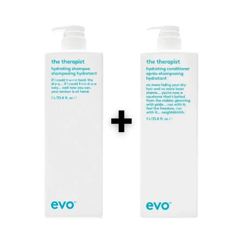 Evo Set The Therapist Hydrating Shampoo 1000ml + The Therapist Hydrating Conditioner 1000ml - HauptSacheShop