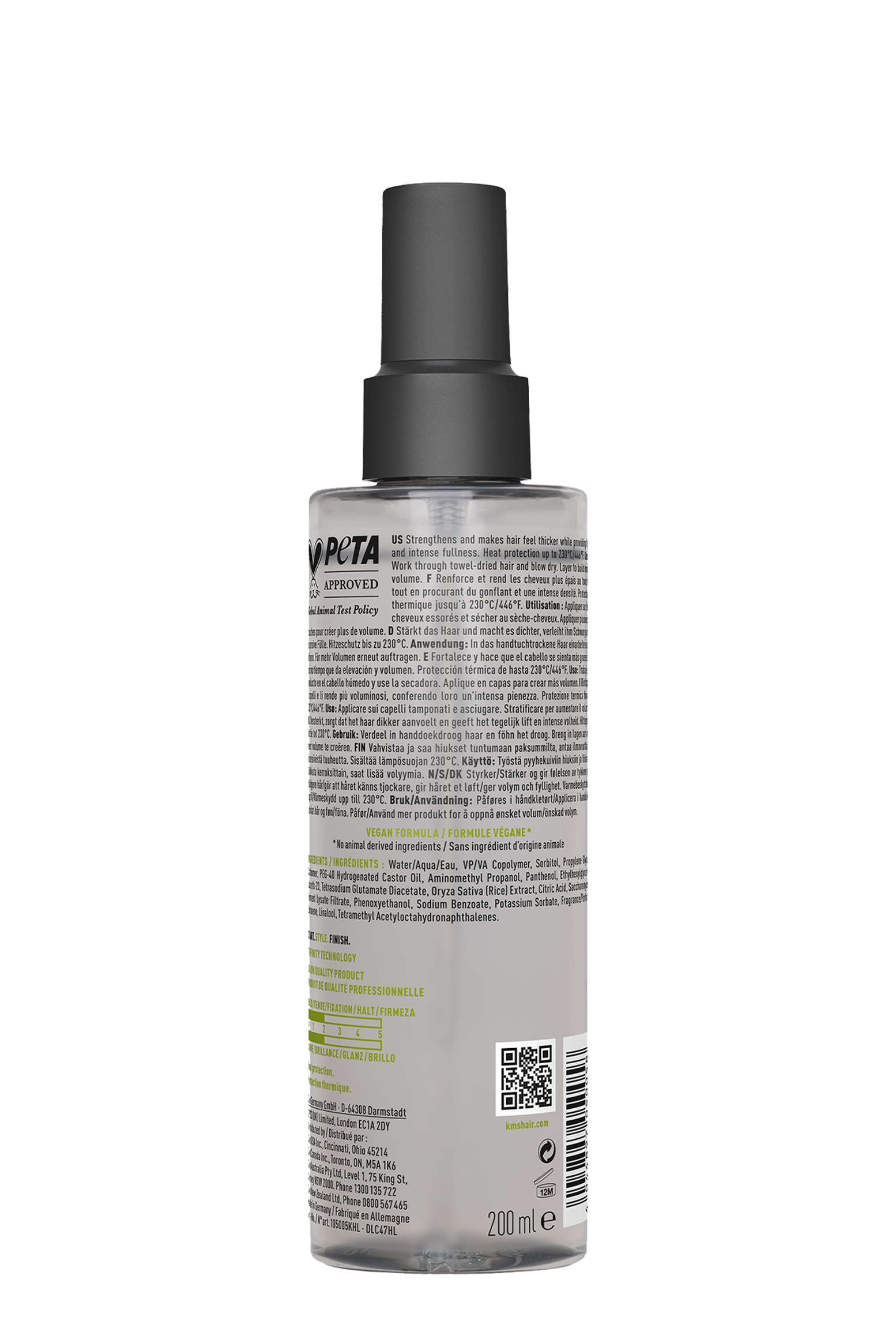 Kms Addvolume Volumizing Spray 200ml Kms